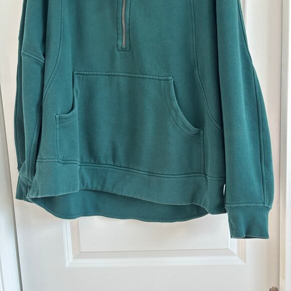 Lululemon Women’s Scuba Oversized Funnel-Neck Half Zip XL/XXL Storm Teal Lounge - Picture 4 of 11